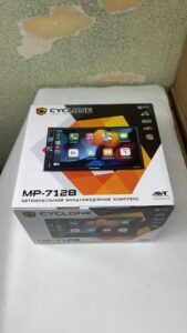 магнитола 7" Cyclone MP-7128 CarPlay, 1024*600, Видеовыход
