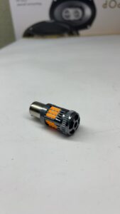 LED лампа 1156 P21W 150° поворот жовта CANBUS з кулером (0050)
