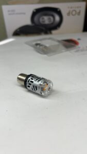 LED лампа 1156 P21W 150° поворот жовта CANBUS з кулером 23W (C5-06)