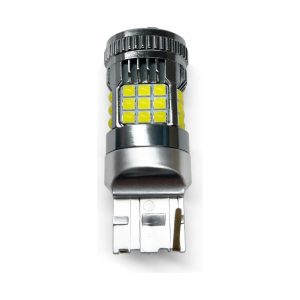 LED лампа 7440 T20 ДХО задній хід біла CANBUS з кулером 30W (0036)
