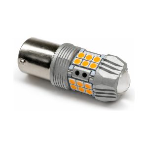 LED лампа 1156 P21W 150° поворот жовта 8W (0043)