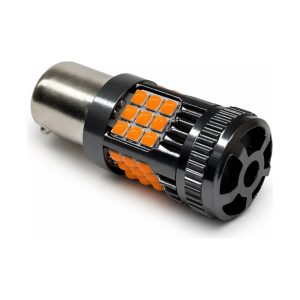 LED лампа 1156 P21W 150° поворот жовта CANBUS з кулером (0050)