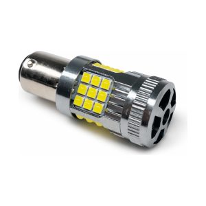 LED лампа 1156 P21W 180° ДХО задній хід біла CANBUS з кулером 25W (0046)