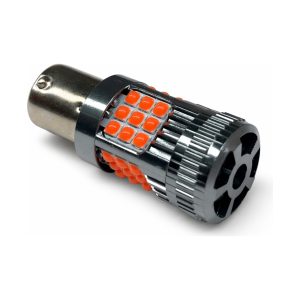 LED лампа 1156 P21W 180° стоп сигнал червона CANBUS з кулером (0034)