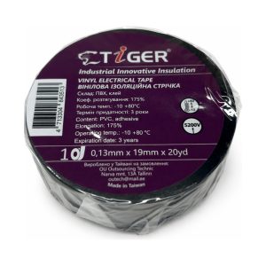 Ізоляційна стрічка Tiger 3M чорна 18.3м